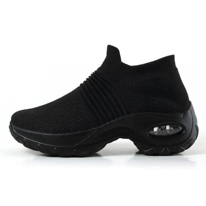 Women Flying Woven Knit Sports Slip-on Casual Shoes
