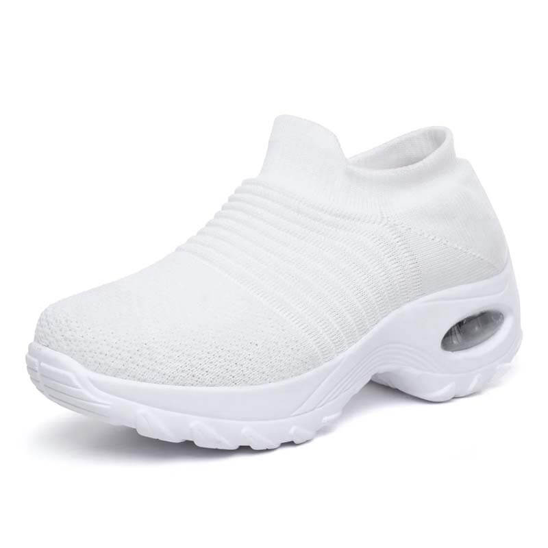 Women Flying Woven Knit Sports Slip-on Casual Shoes