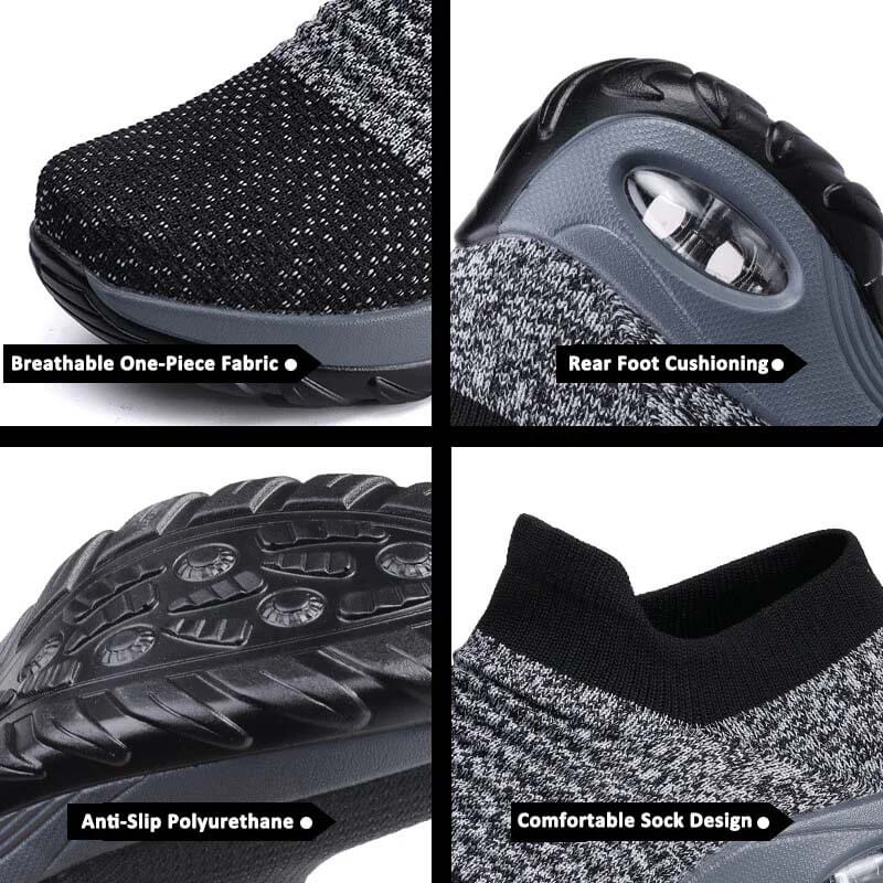 Women Flying Woven Knit Sports Slip-on Casual Shoes