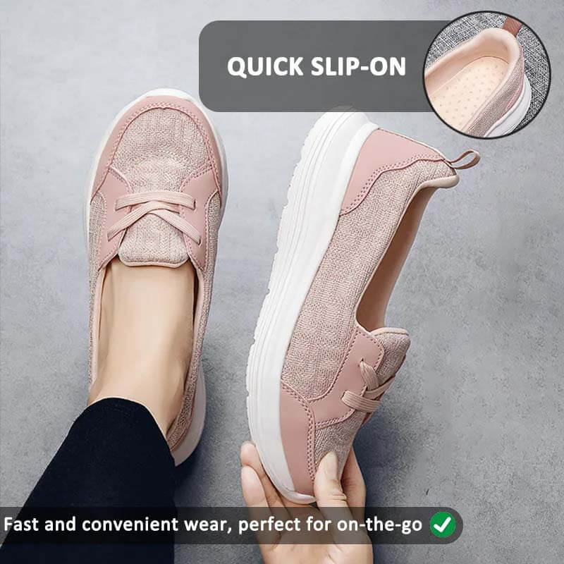 套脚懒人鞋一脚蹬跨境四季休闲女鞋 2023 新款妈妈鞋低帮平底健步鞋