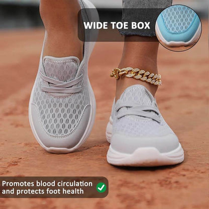 Women Slip-On Casual Shoes Low-top Flat-soled Flying Knit Walking Shoes