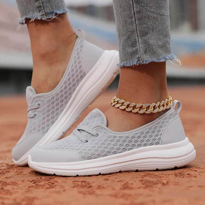 Women Slip-On Casual Shoes Low-top Flat-soled Flying Knit Walking Shoes