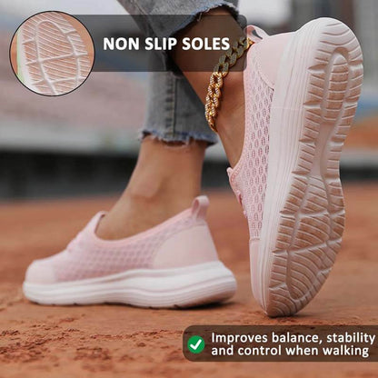 Women Slip-On Casual Shoes Low-top Flat-soled Flying Knit Walking Shoes