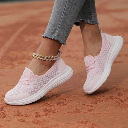 Women Slip-On Casual Shoes Low-top Flat-soled Flying Knit Walking Shoes