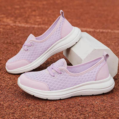 Women Slip-On Casual Shoes Low-top Flat-soled Flying Knit Walking Shoes