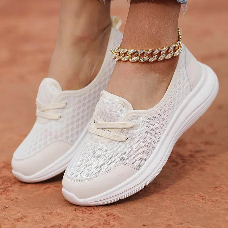 Women Slip-On Casual Shoes Low-top Flat-soled Flying Knit Walking Shoes
