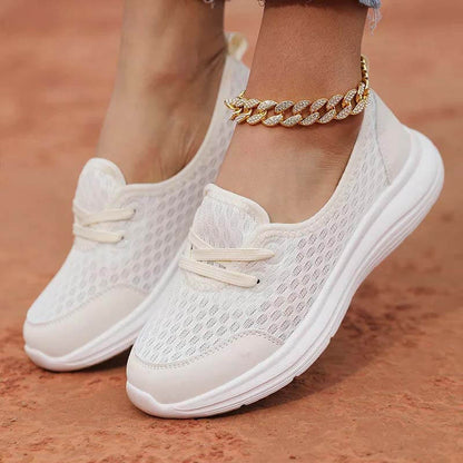 Women Slip-On Casual Shoes Low-top Flat-soled Flying Knit Walking Shoes