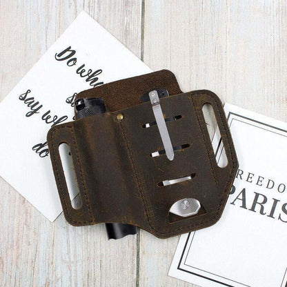 Borsa per cintura di fondina in pelle vera in pelle maschile