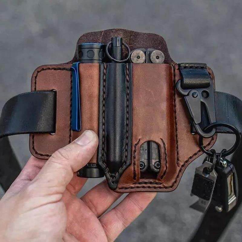 EDC-Gurtschleif-Taille Multitool-Kasten aus echtem Leder