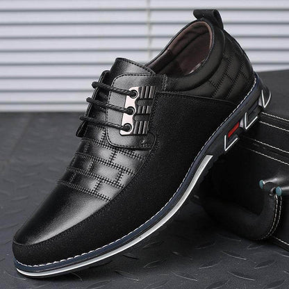 Kaegerel Men's ultra fine fiber Leather Splice antidérapant METAL DECORATION Casual shoe