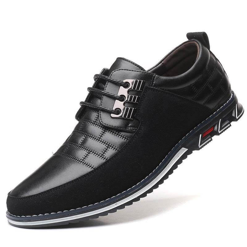 Kaegerel Men's ultra fine fiber Leather Splice antidérapant METAL DECORATION Casual shoe