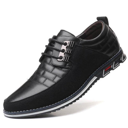 Kaegerel Men's ultra fine fiber Leather Splice antidérapant METAL DECORATION Casual shoe