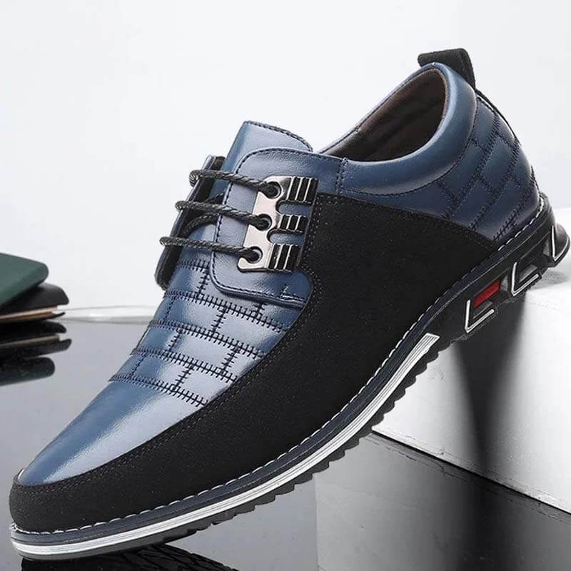 Kaegerel Men's ultra fine fiber Leather Splice antidérapant METAL DECORATION Casual shoe