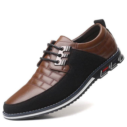 Kaegerel Men's ultra fine fiber Leather Splice antidérapant METAL DECORATION Casual shoe