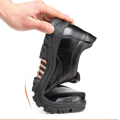 Kaegreel Hombre Cuero de vaca Impermeable Cómodo No Slip Slight Slip On Casual Shoes