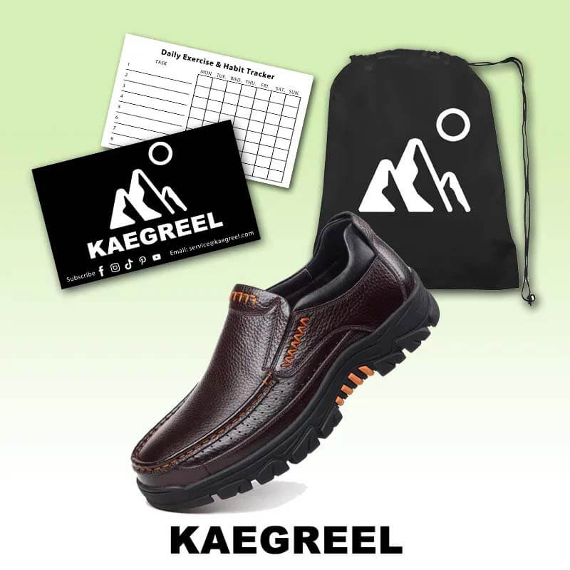 Kaegreel Hombre Cuero de vaca Impermeable Cómodo No Slip Slight Slip On Casual Shoes
