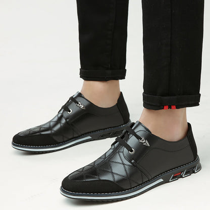 Kaegreel maschile in pelle scozzese in pelle morbida con comode scarpe casual