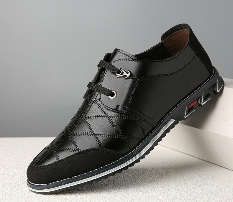 Kaegreel maschile in pelle scozzese in pelle morbida con comode scarpe casual