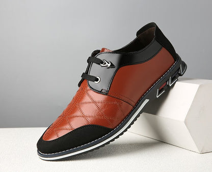 Kaegreel maschile in pelle scozzese in pelle morbida con comode scarpe casual