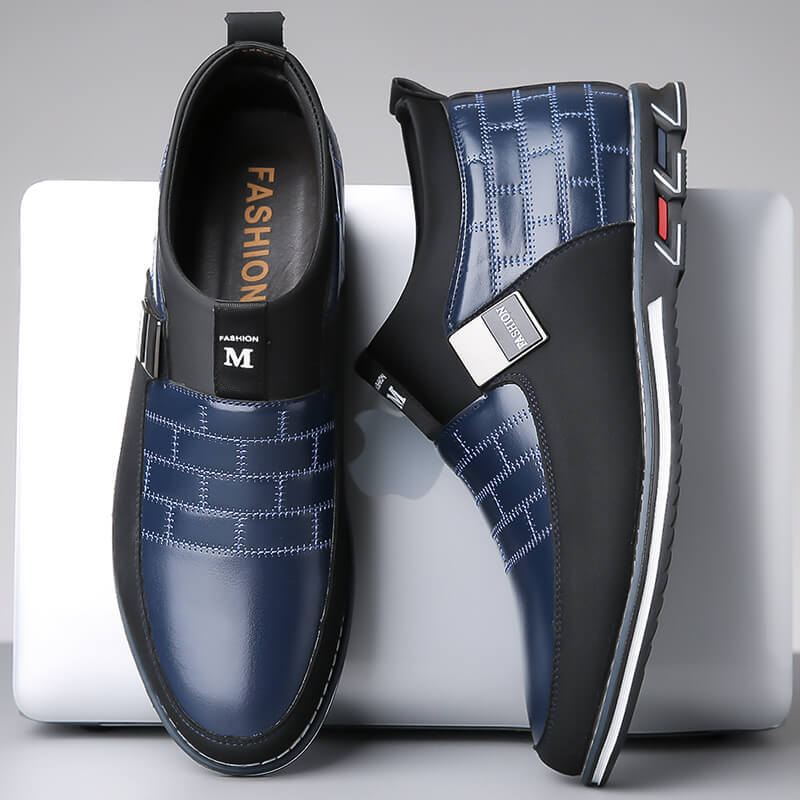 Kaegreel Men's Classic Business Casual Slip On Leather Ankle Boots