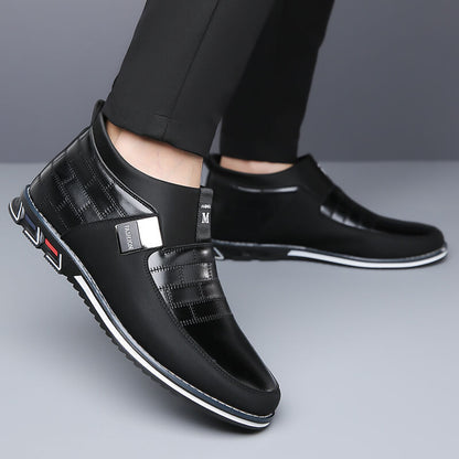 Kaegreel Men's Classic Business Casual Slip On Leather Ankle Boots