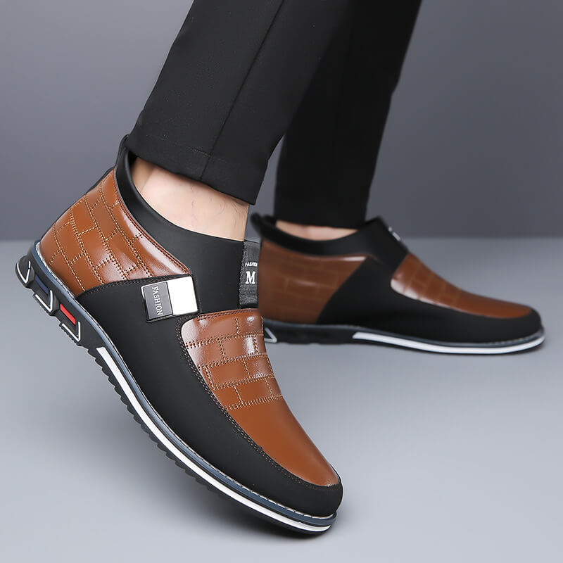 Kaegreel Men's Classic Business Casual Slip On Leather Ankle Boots