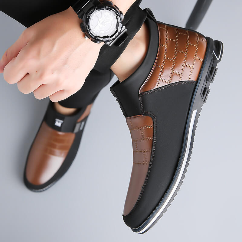 Kaegreel Men's Classic Business Casual Slip On Leather Ankle Boots
