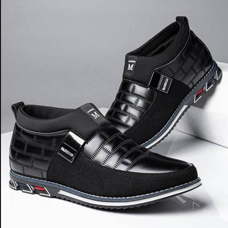 Kaegreel Men's Classic Business Casual Slip On Leather Ankle Boots