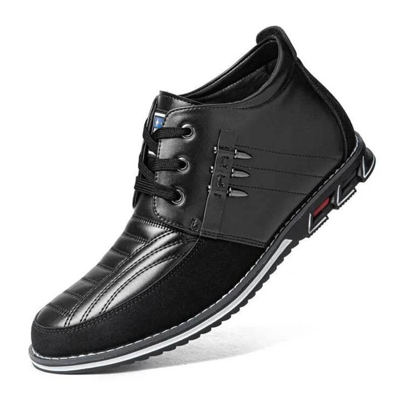 Men's microfiber leather rivet lace-up business casual ankle boots (narrow shoe width, larger size recommended.)