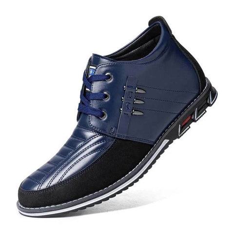 Men's microfiber leather rivet lace-up business casual ankle boots (narrow shoe width, larger size recommended.)