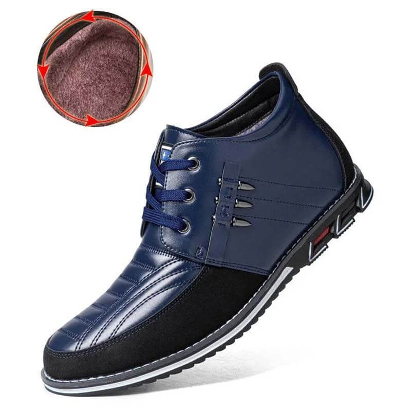 Men's microfiber leather rivet lace-up business casual ankle boots (narrow shoe width, larger size recommended.)