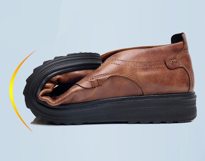 Men's Retro Color Leather Large Size Soft Sole Casual Shoes