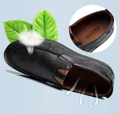 Men's Retro Color Leather Large Size Soft Sole Casual Shoes