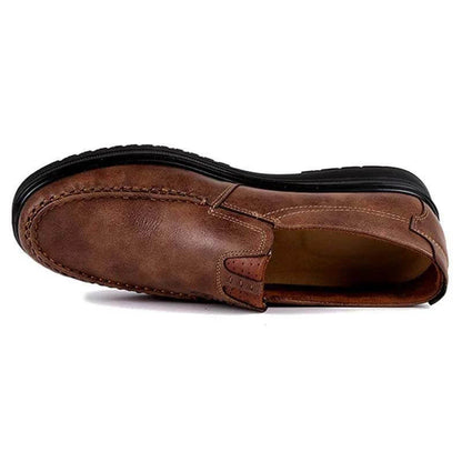 Herren Retro- Farbe Leder Große Größe Weiche Sohle Freizeitschuhe