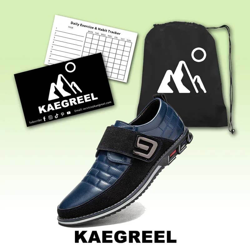 Herrenschuhe aus echtem Leder mit Metalldekor und Rutschfestem Klettverschluss