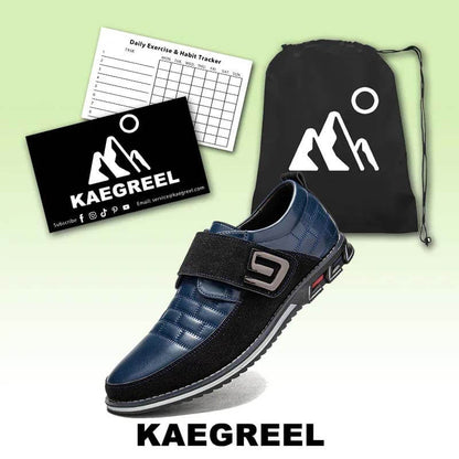 Herrenschuhe aus echtem Leder mit Metalldekor und Rutschfestem Klettverschluss