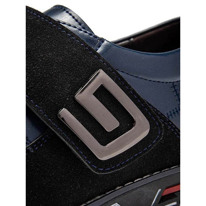 Herrenschuhe aus echtem Leder mit Metalldekor und Rutschfestem Klettverschluss