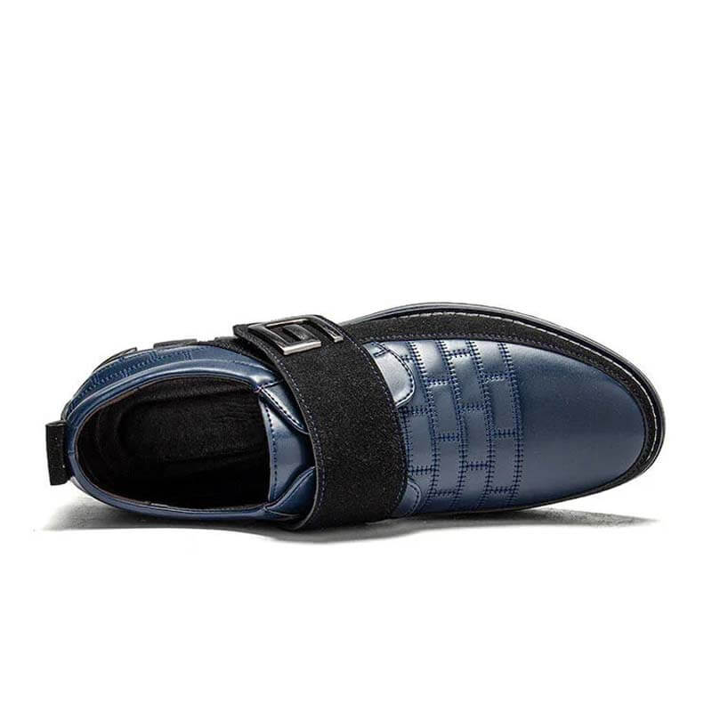 Herrenschuhe aus echtem Leder mit Metalldekor und Rutschfestem Klettverschluss