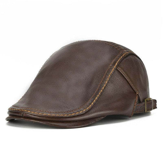 Berretti in pelle da uomo in pelle di vacchetta in pelle di vacchetta da uomo solido Cappellini caldi in avanti regolabili