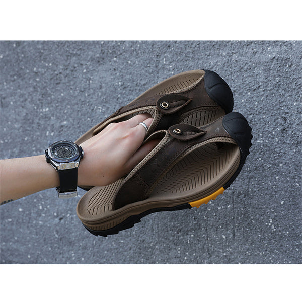 kaegreel leather sandals slippers 31404 dark brown