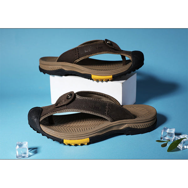 kaegreel leather sandals slippers 31404 dark brown