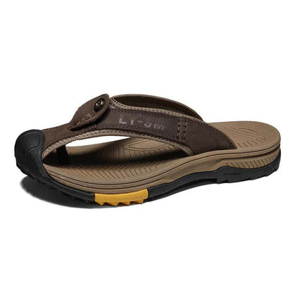 Zapatos de cuero Sandalias para hombres Flip Flip Flip Zapatos casuales para hombres Masaje clásico Masaje de playa Anti-Slip