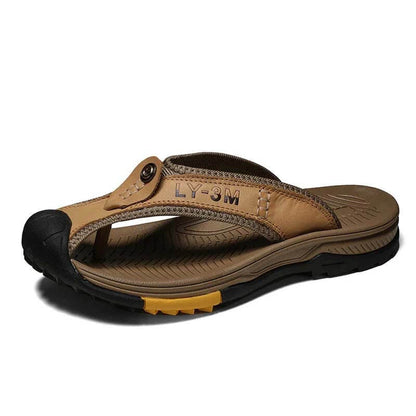 Zapatos de cuero Sandalias para hombres Flip Flip Flip Zapatos casuales para hombres Masaje clásico Masaje de playa Anti-Slip