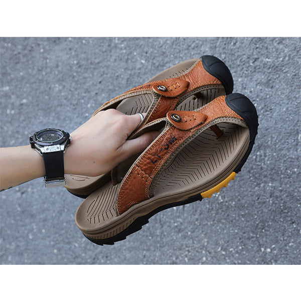 kaegreel leather sandals slippers 31404 light brown