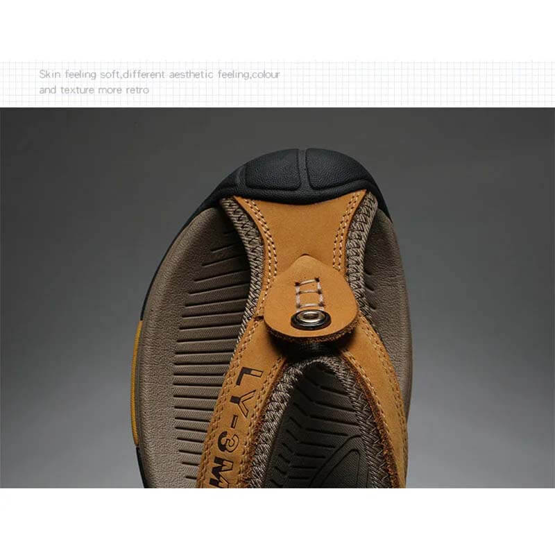 Zapatos de cuero Sandalias para hombres Flip Flip Flip Zapatos casuales para hombres Masaje clásico Masaje de playa Anti-Slip