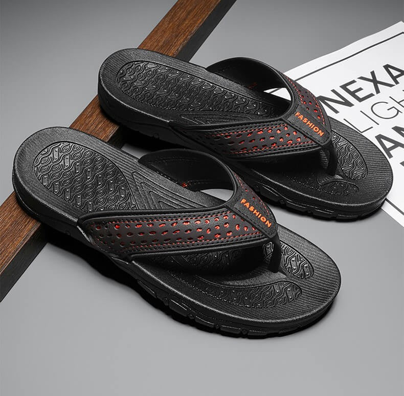 Men Sandals Leather Sport Flip Flops Comfort Casual Outdoor
