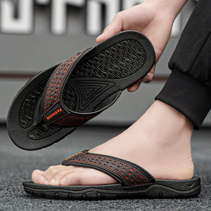 Men Sandals Leather Sport Flip Flops Comfort Casual Outdoor