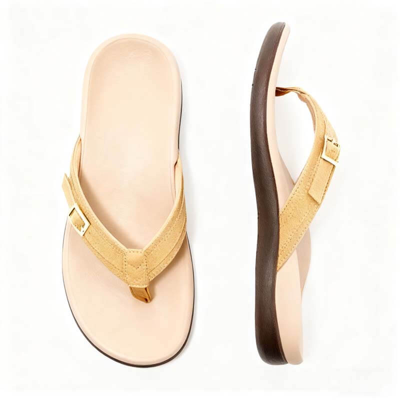 外贸大码凉拖女 2025 新款休闲平底 PU 金属居家人字拖 Deseo 亚马逊