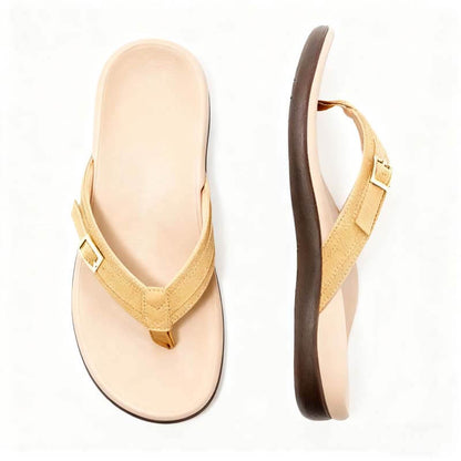 外贸大码凉拖女 2025 新款休闲平底 PU 金属居家人字拖 Deseo 亚马逊