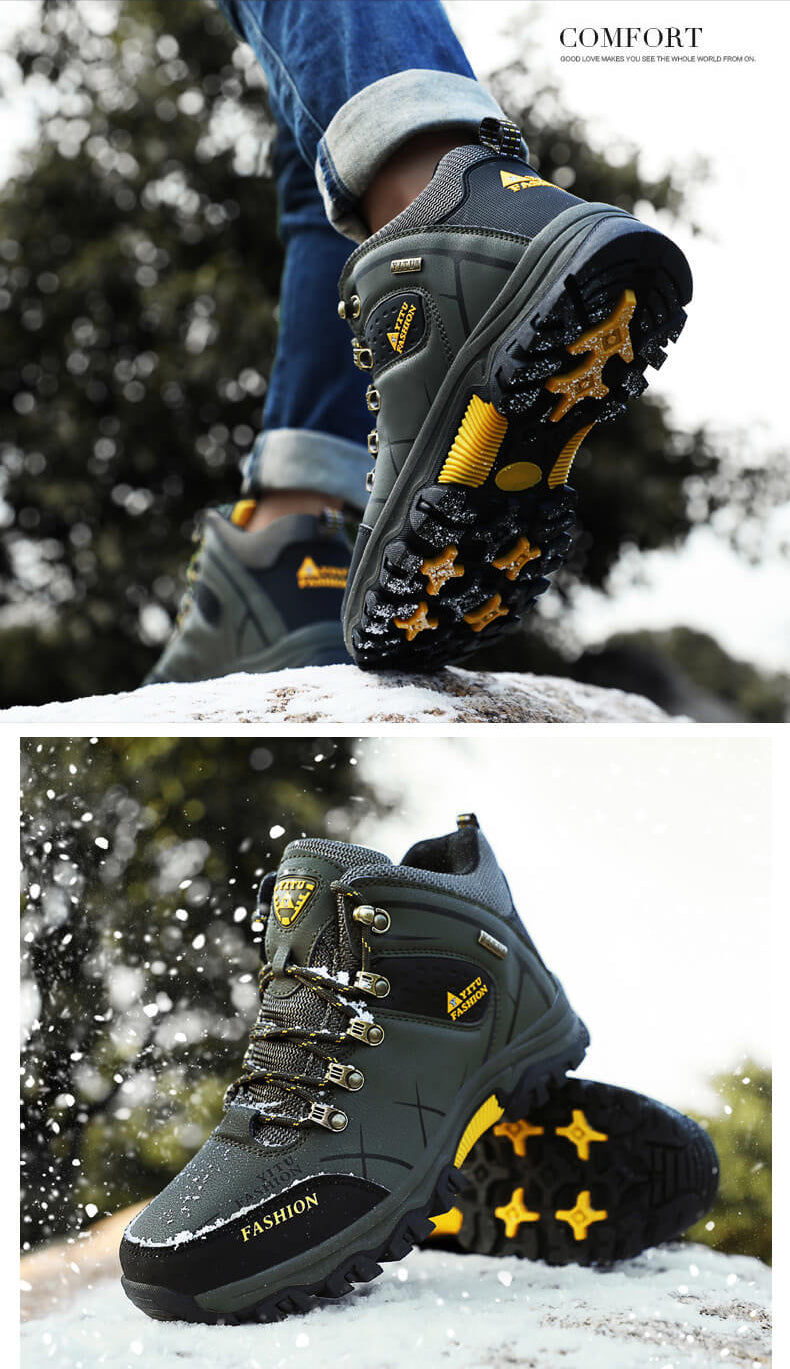 Kaegreel Cuir étanche à l'étanche Chauffe en plein air chaussures de travail chaussures de neige d'hiver